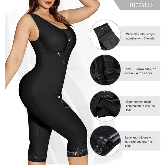 Women's Shapewear Tummy Control Body Shaper Black Surgery Garment Girdles - Picture 5 of 6
